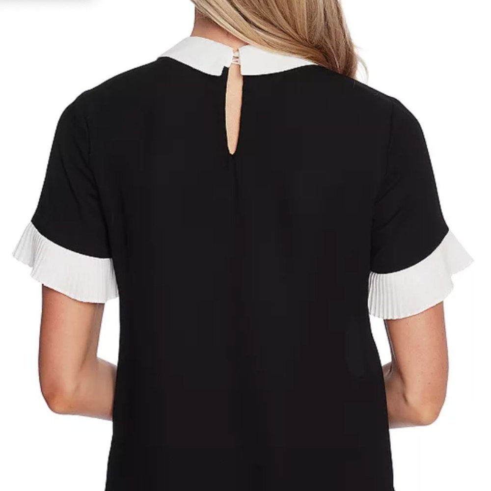 CeCe Colorblocked Collared Blouse - Picture 6 of 11